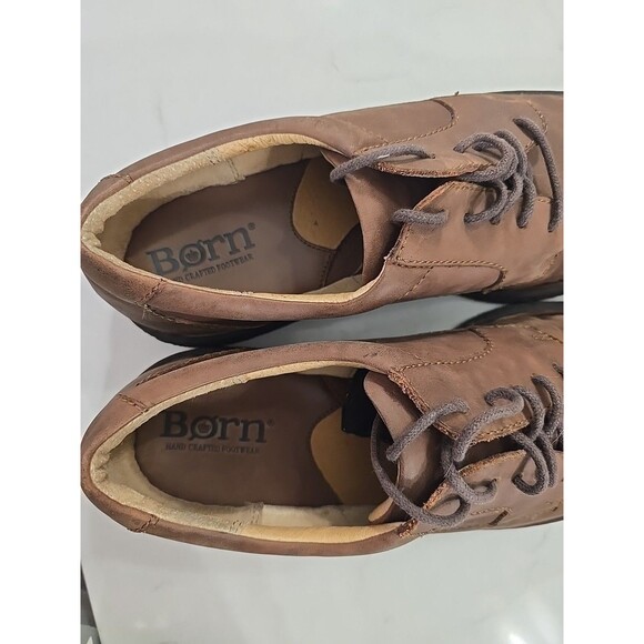 Born Derby Brown Suede Leather Oxford Shoes Mens 12 Dress Casual Comfort Lace Up - Picture 6 of 9